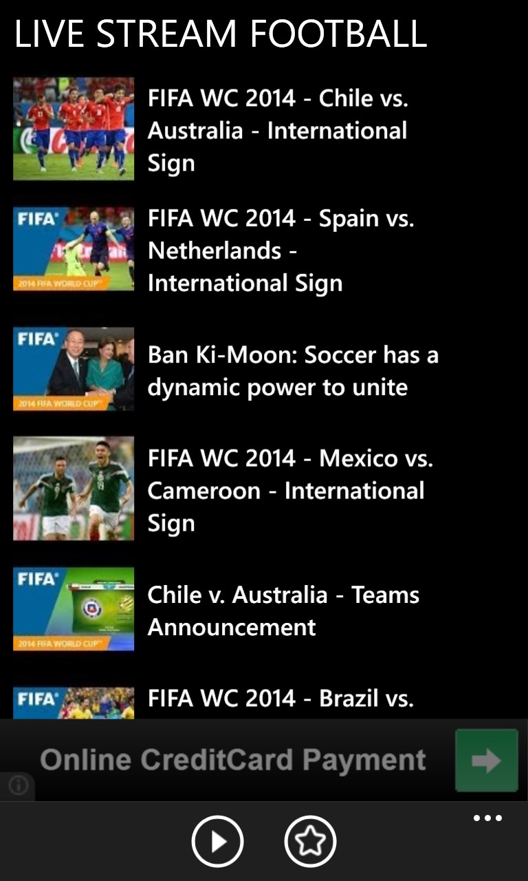 Live Stream Football | FREE Windows Phone app market - 768 x 1280 jpeg 144kB