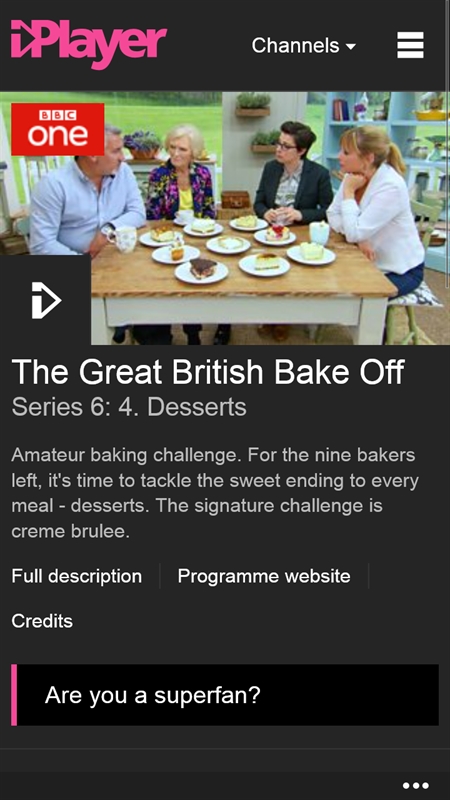BBC iPlayer Screenshot
