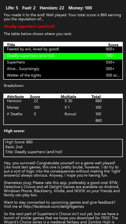 #6. Superhero's Choice Volume 1 (Windows) 由: Delight Games