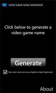 Video Game Name Generator screenshot 1