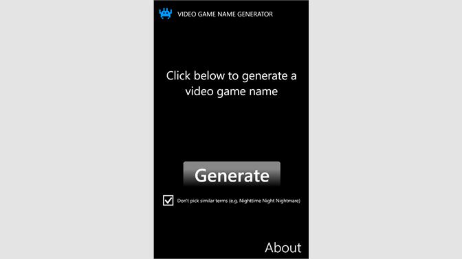 Get Video Game Name Generator Microsoft Store