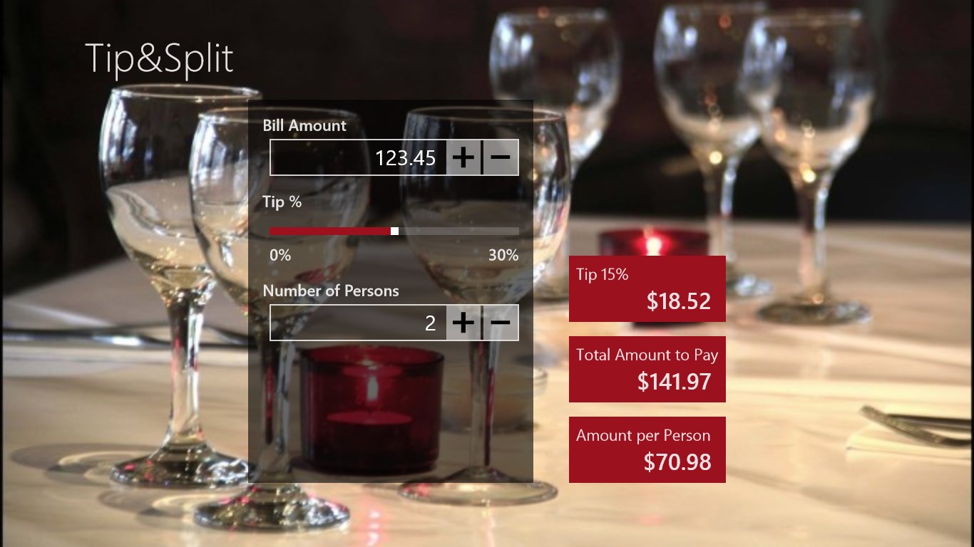 add your tip and split the bill with a classy touch