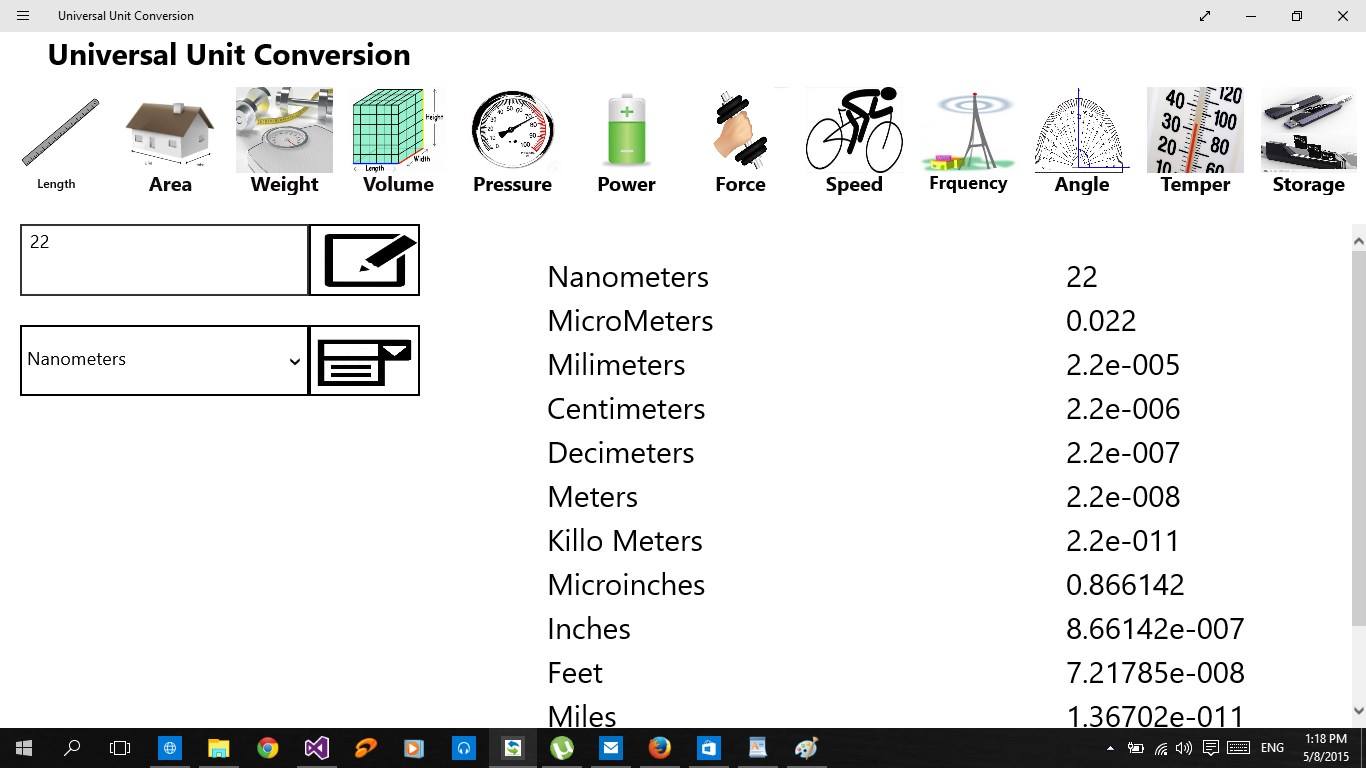 Universal Unit Conversion screenshot