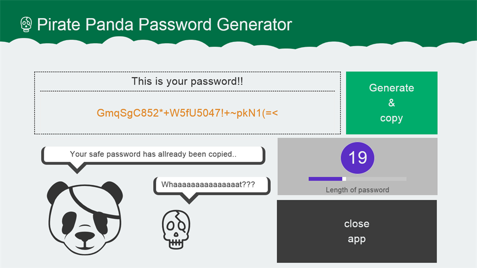 Pirate Panda Password Generator (Windows) Podle: Nik Tsekouras