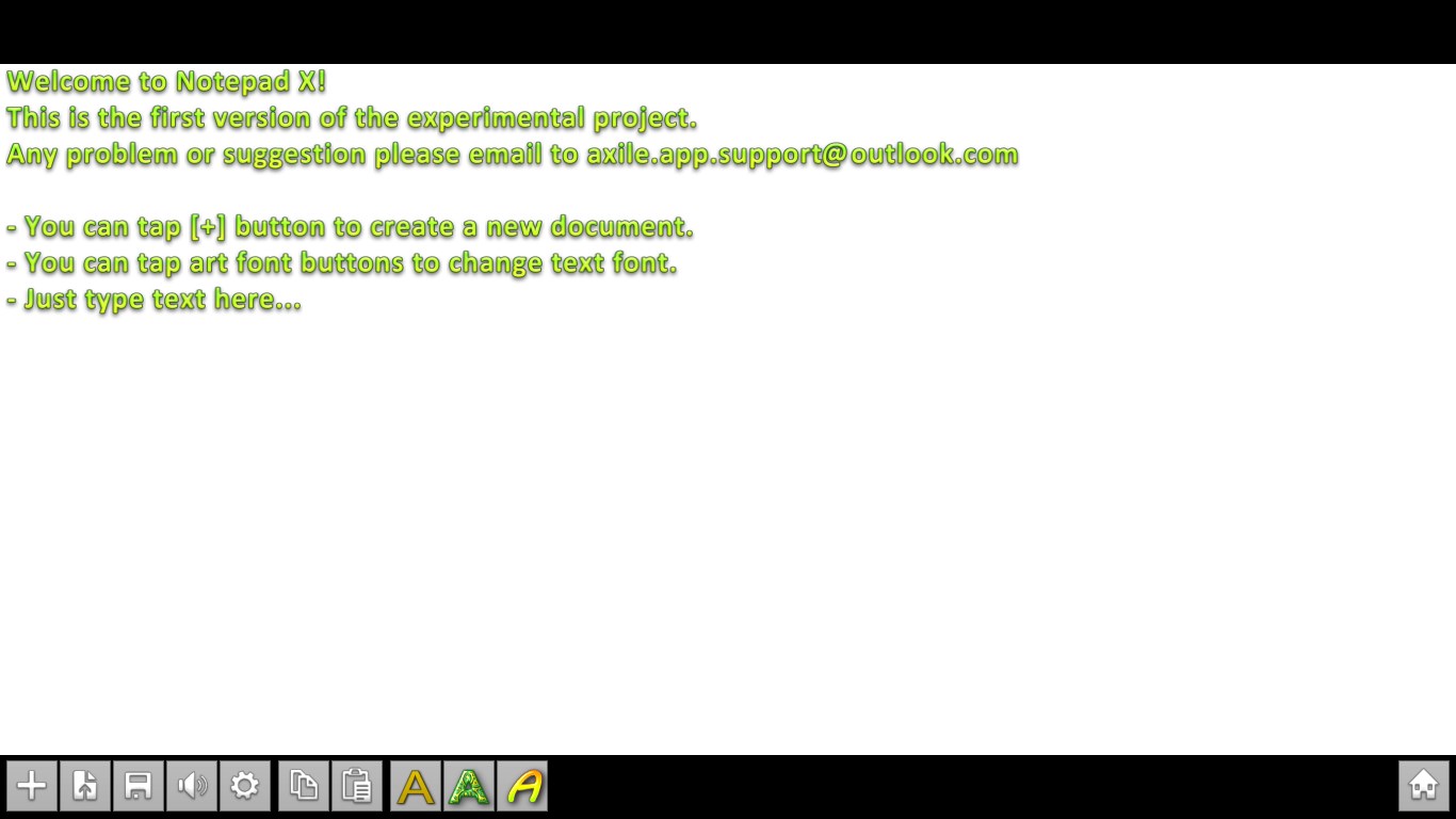 Notepad X screenshot