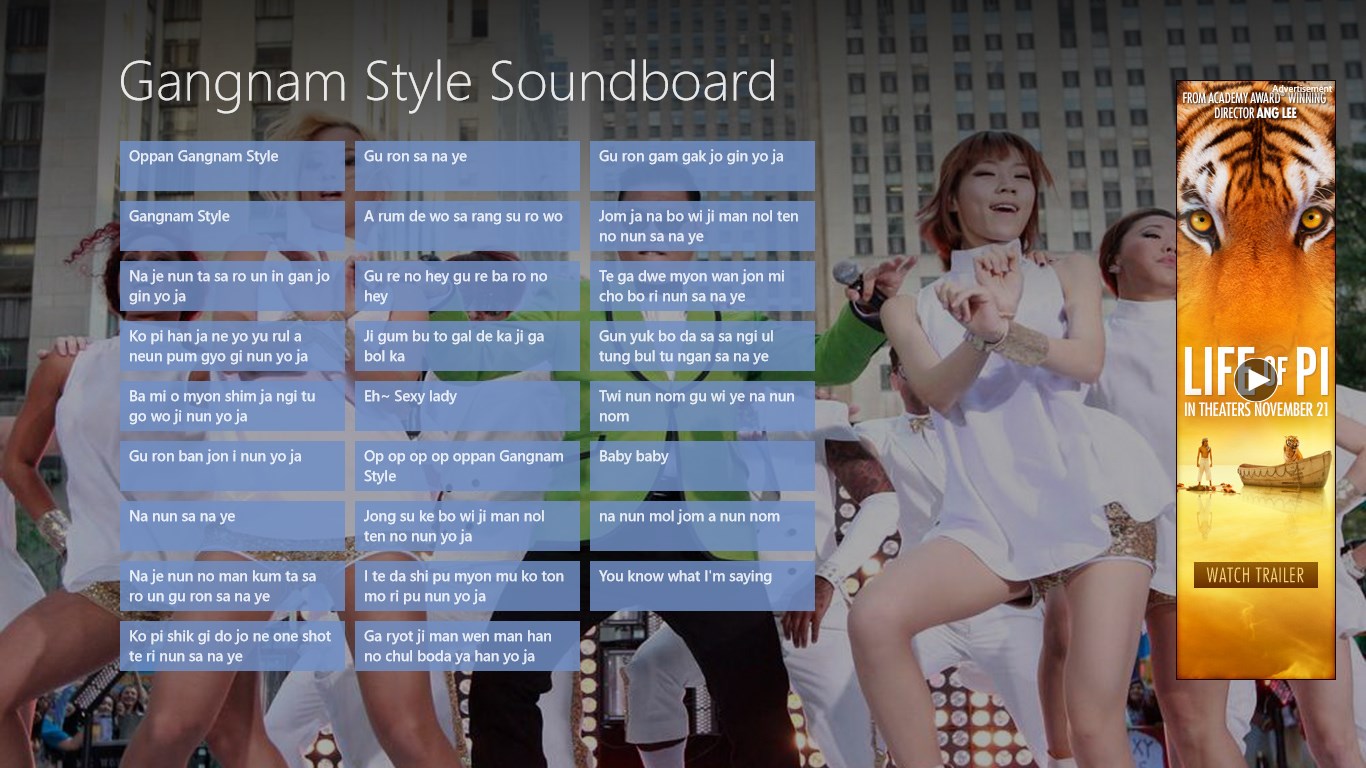 Gangnam Style Soundboard for Windows 10