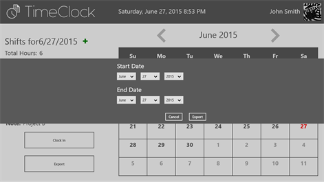 Timeclock Screenshots 2