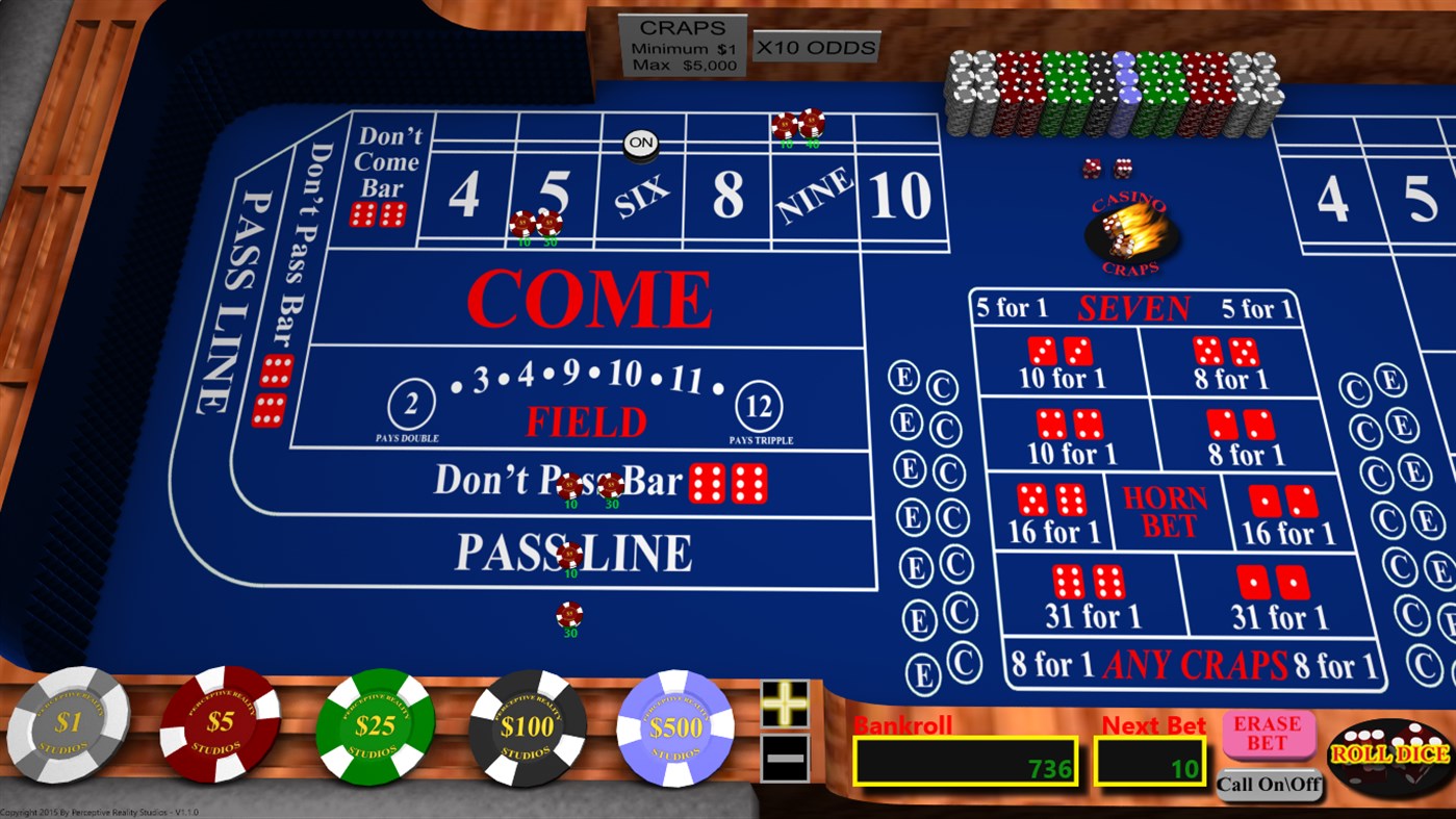 #3. Casino Craps (Windows) By: Perceptive Reality Studios