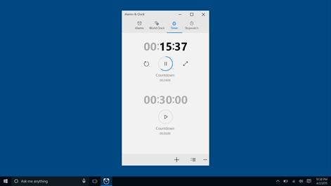 Windows Alarms & Clock Screenshot