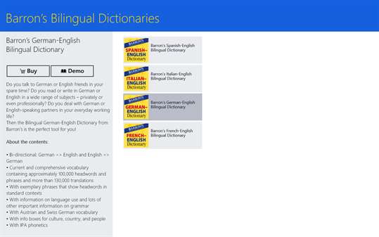 Barron’s Bilingual Dictionaries screenshot 1