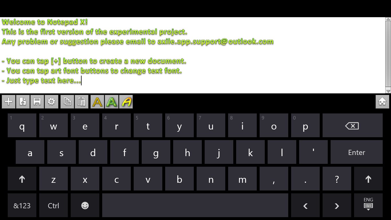 Notepad X screenshot