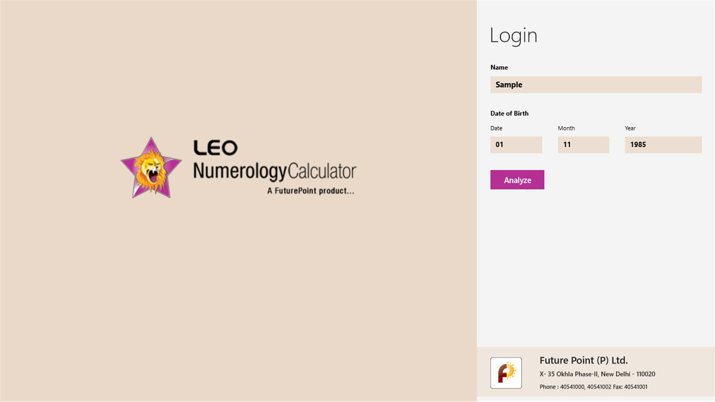 #1. Leo Numerology Calculator (Windows) De: Future Point