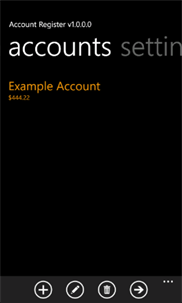 Account Register screenshot 1