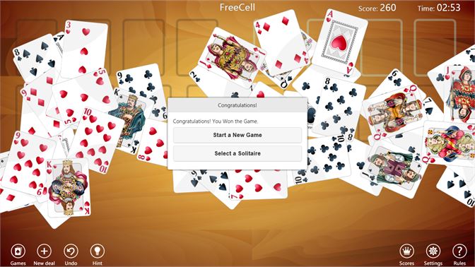 Computer screenshot of Microsoft solitaire game collection Stock