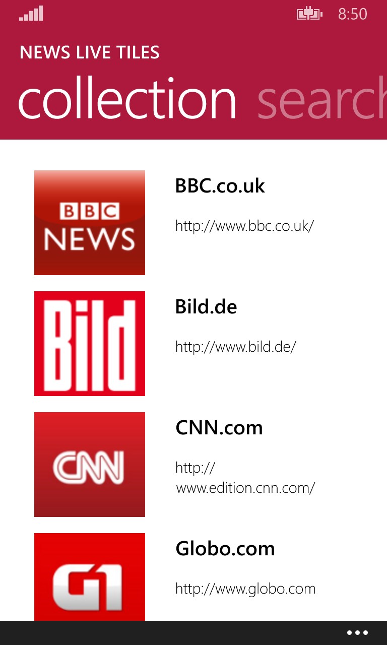 News Live Tiles screenshot