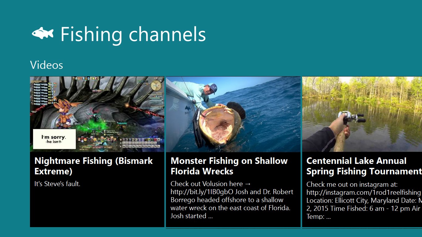 Fishing Channels - Microsoft Apps