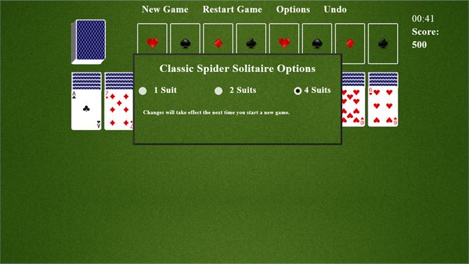 cheat codes for microsoft spider solitaire windows 10