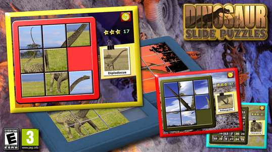 Kids Dinosaur Rex Slide Puzzle 15 - mystic squares shape rearranging mosaic game suitable for developing brainy older aged children screenshot 1