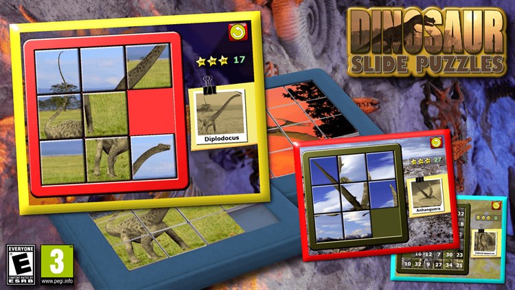 Kids Dinosaur Rex Slide Puzzle - PC - (Windows)