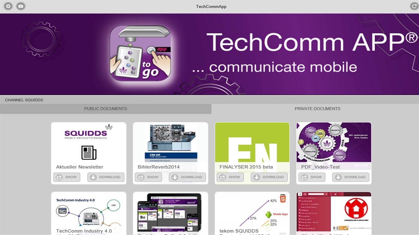 #3. TechCommApp (Windows) De: SQUIDDS People.Products.Passion e.K.