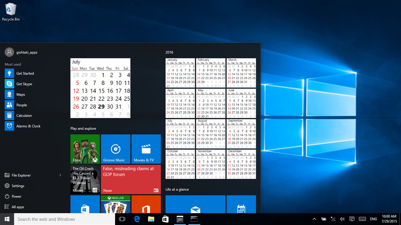 #7. Calendar Live Tile (Windows) Ved: gishtaki