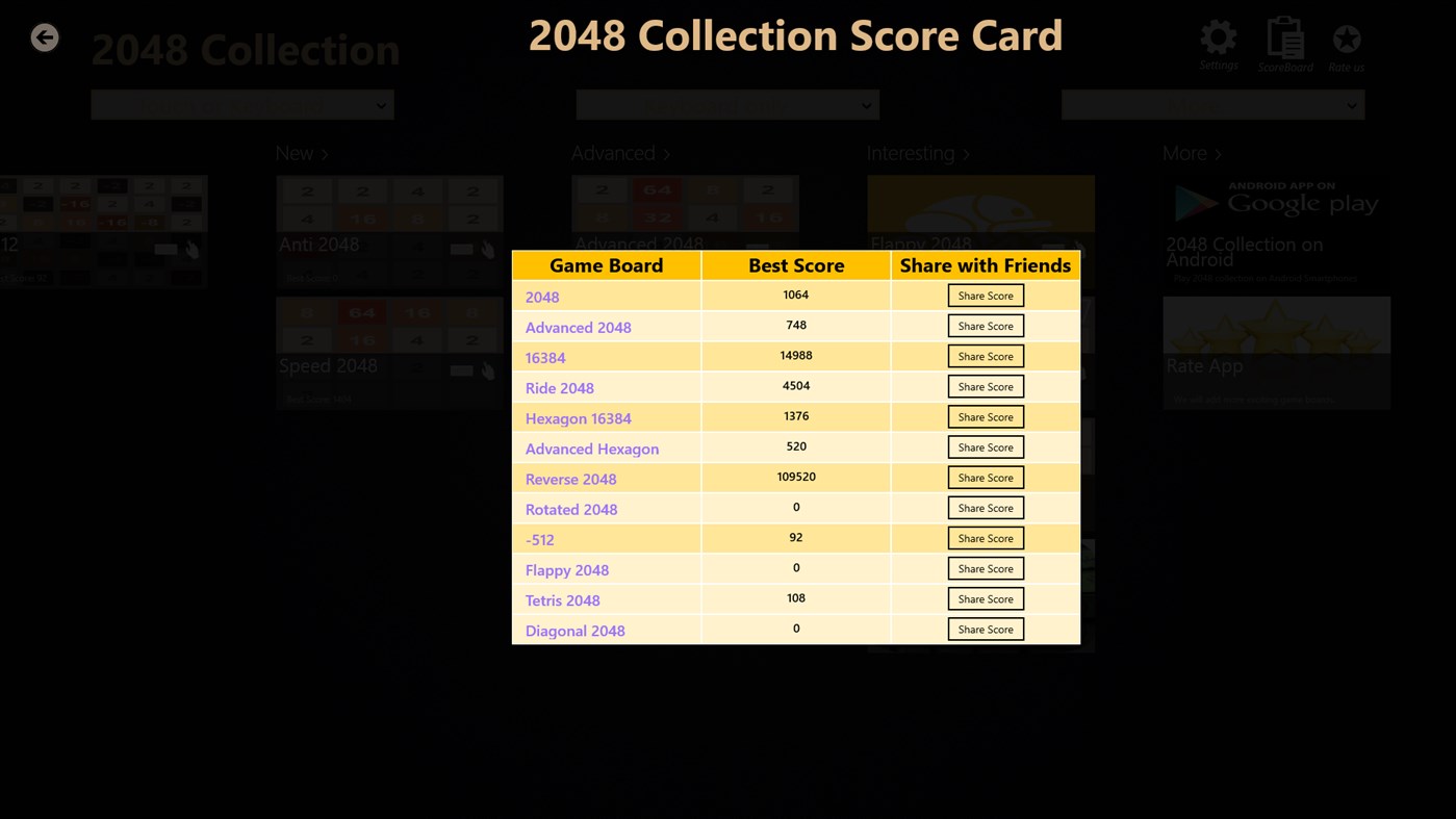 #5. 2048 Collection: 12 Game Boards (Windows) By: Prabh Arora