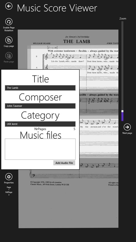#3. Music score viewer (Windows) Με: de wolff