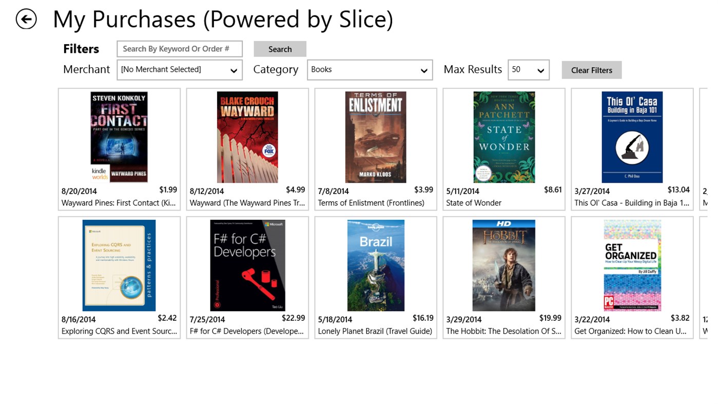#6. My Purchases (Powered by Slice) (Windows) By: NextData Software LLC