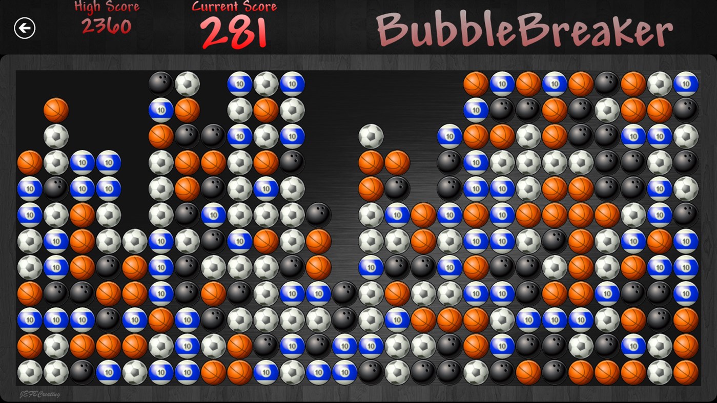 #6. Bubble Breaker 10 (Windows) Podle: JEFBCreating