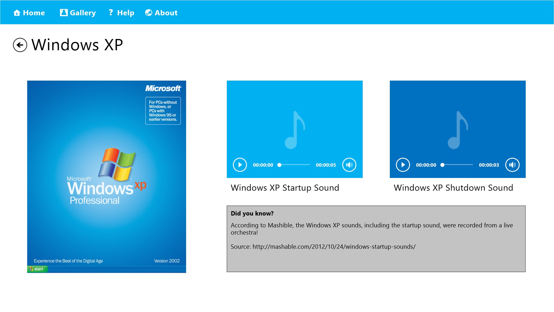 Collection of Windows Startup Sounds screenshot