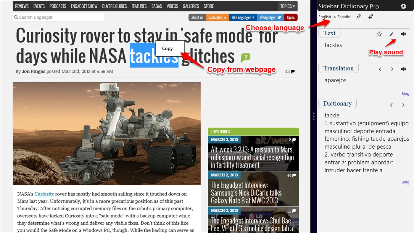 #4. Sidebar Dictionary Pro (Windows) โดย: Zig HM