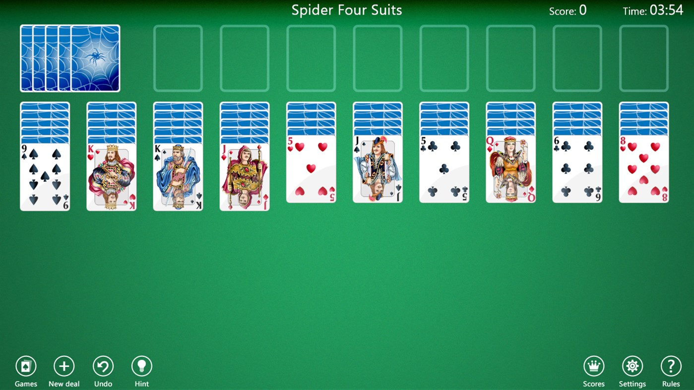 Игра карта пасьянс паук 4 масти