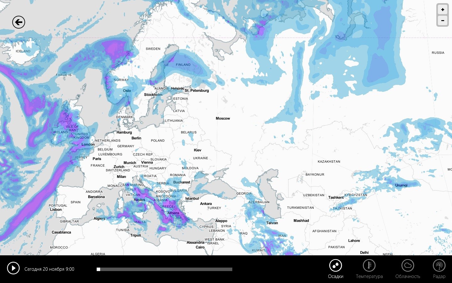 Интерактивная карта погоды