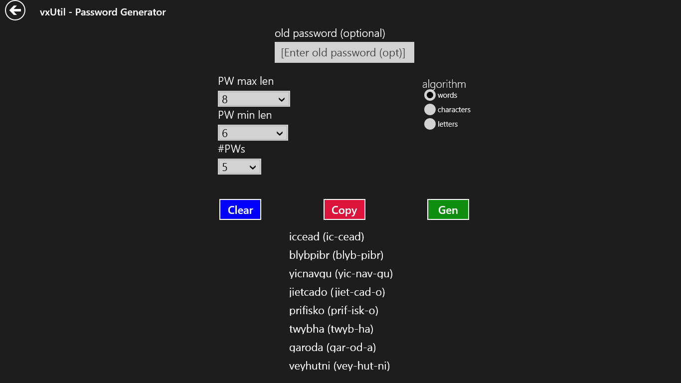 vxUtil screenshot