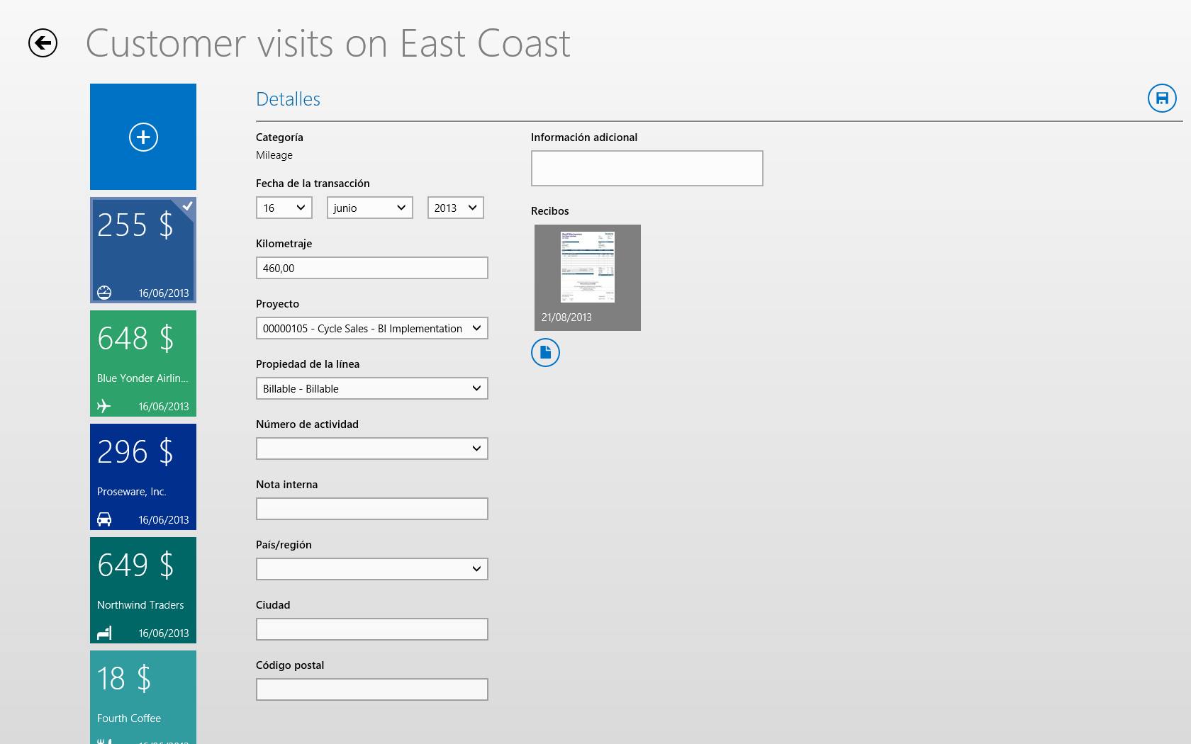 Captura de Pantalla 4 Dynamics AX 2012 Expenses windows