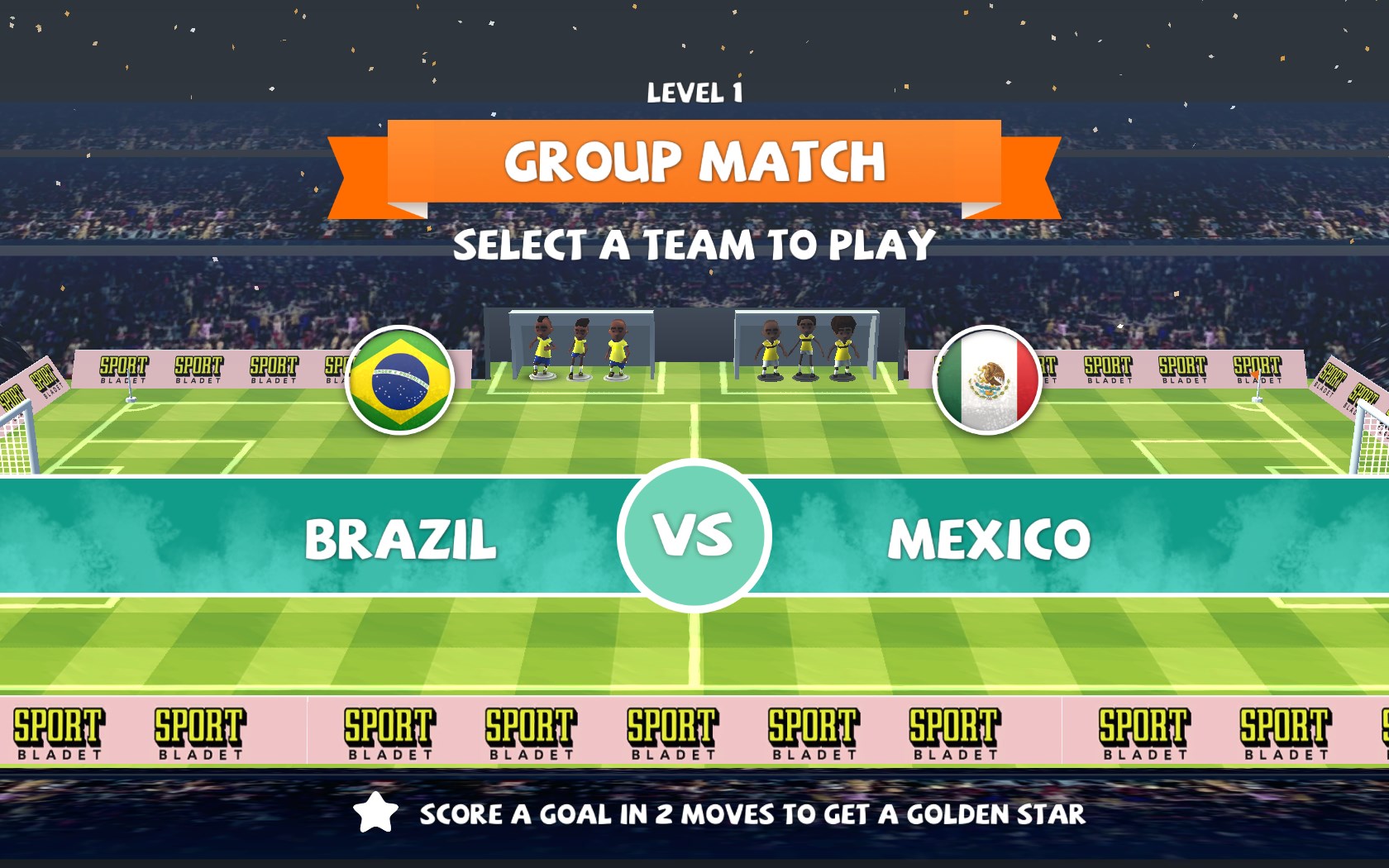 Select a team for each game. It’s up to you to decide which ones make it to the finals.