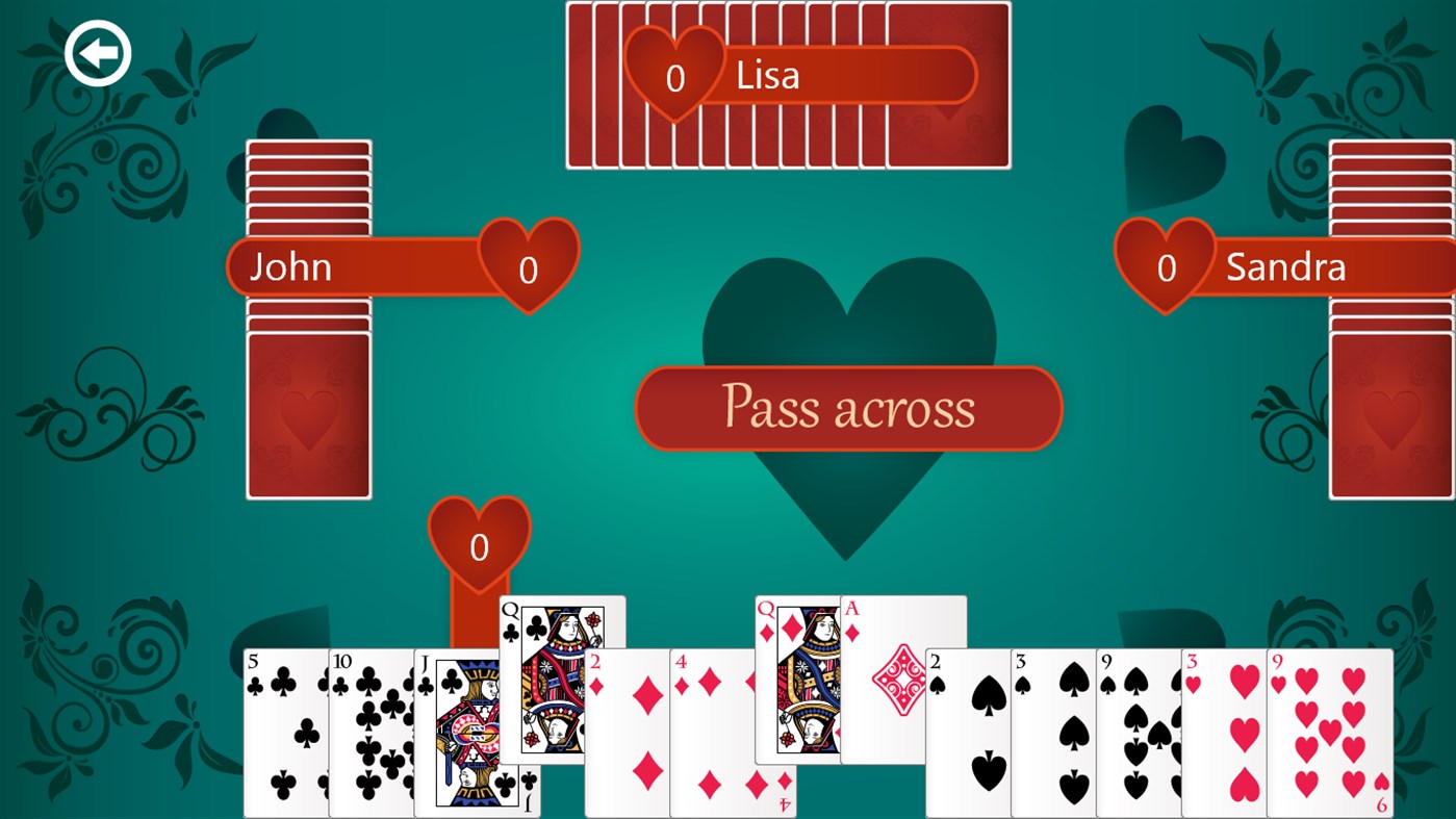 free hearts card games windows xp