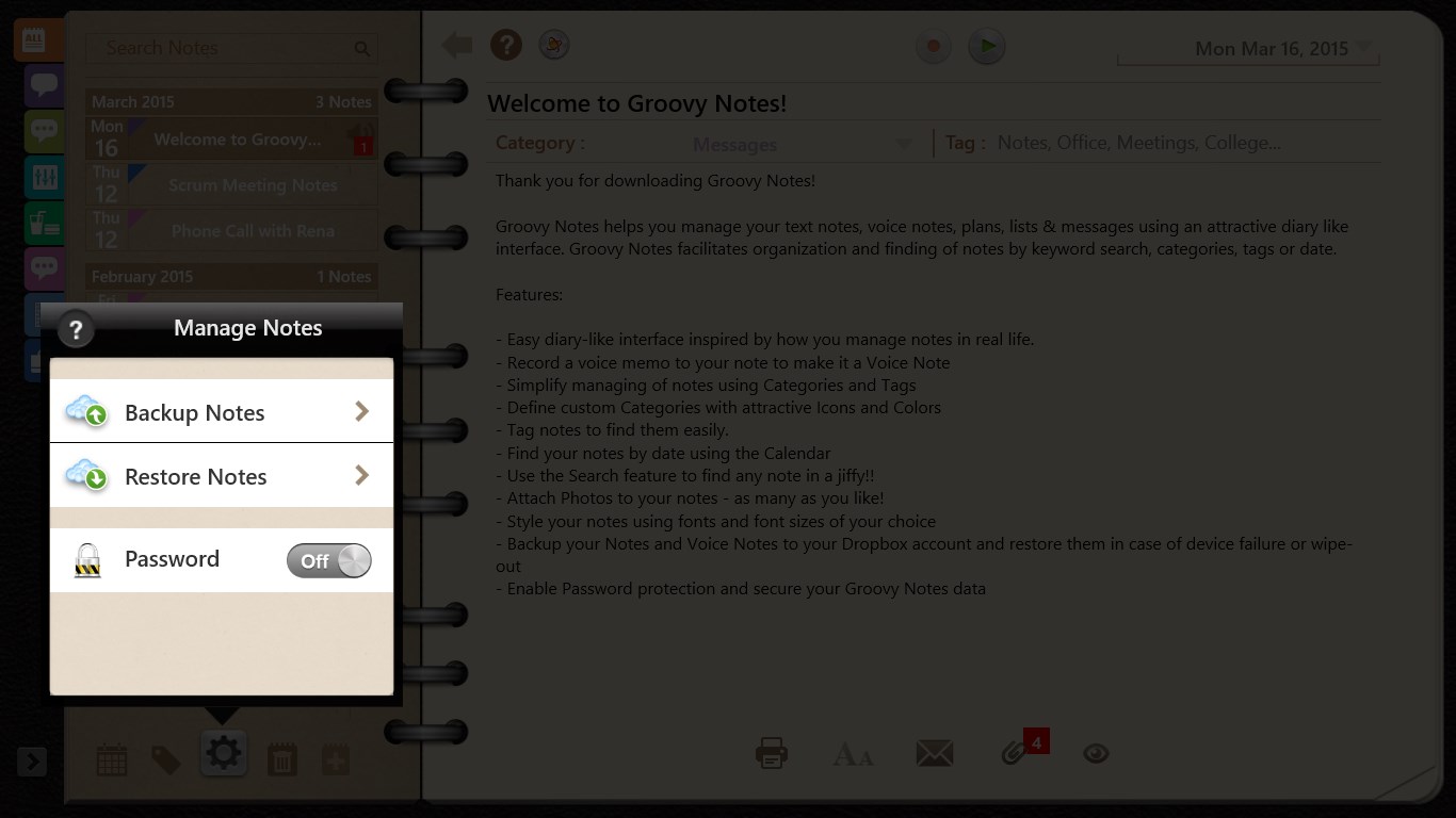 【图】Groovy Notes – A Digital Organizer(截图3)