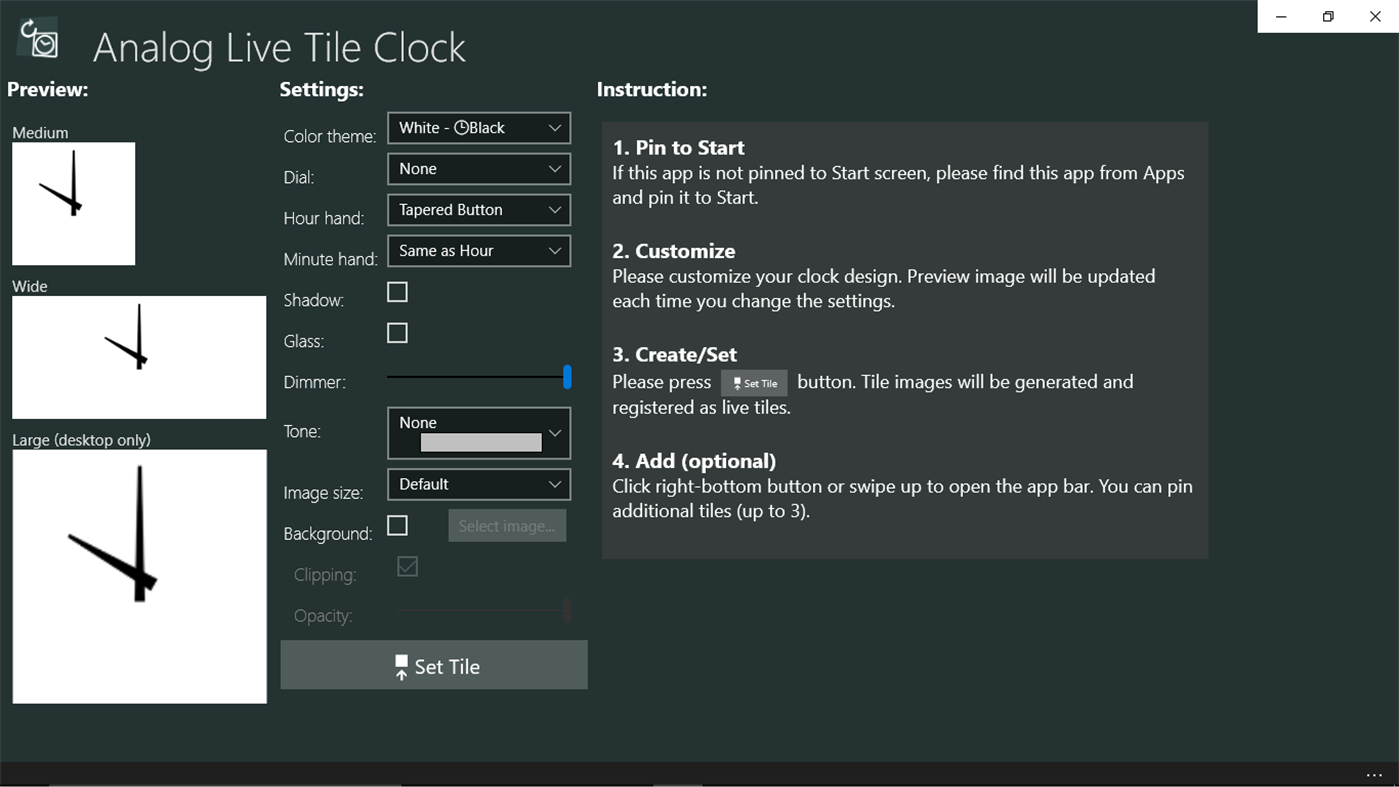 #2. Analog Live Tile Clock (Windows) Με: gishtaki