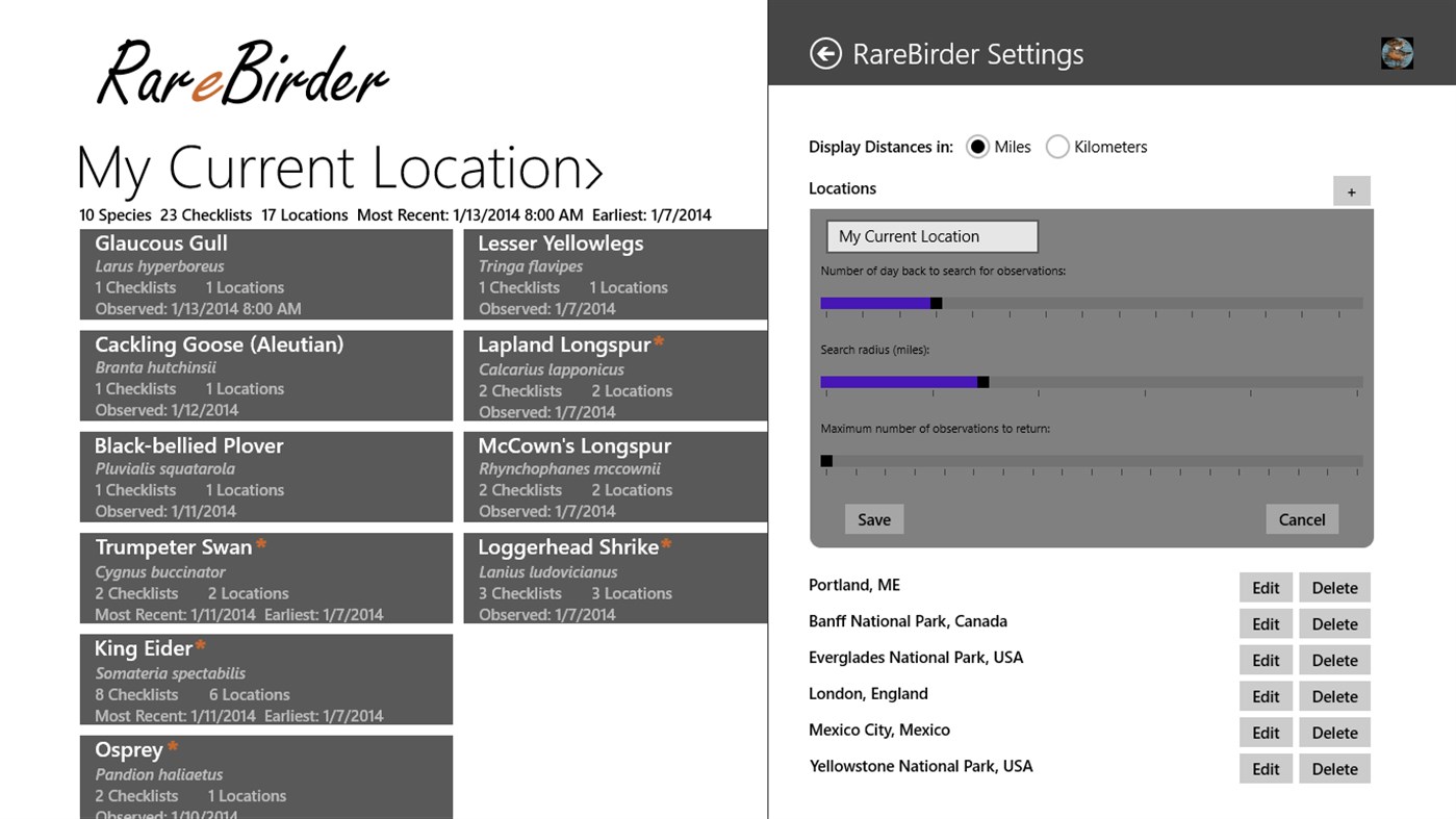 #4. RareBirder (Windows) By: PKZSoftware