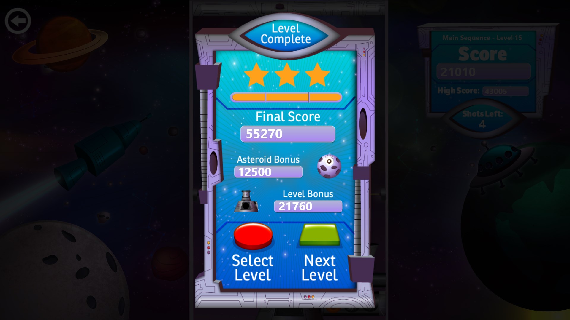 Collect all three stars for each level.