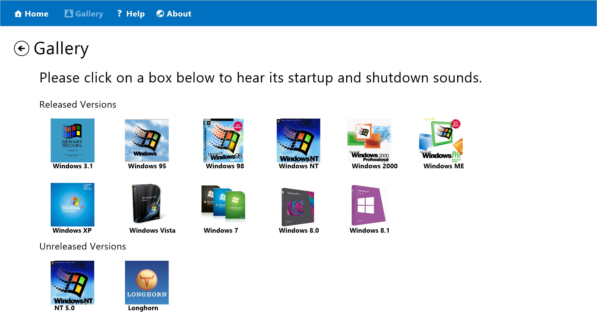 Collection of Windows Startup Sounds screenshot