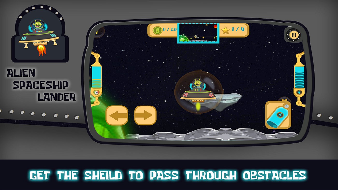 #1. Alien Spaceship Lander (Windows) Bởi: SoftianZ