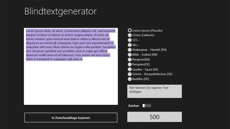 Blindtextgenerator (Windows) 由: nitima