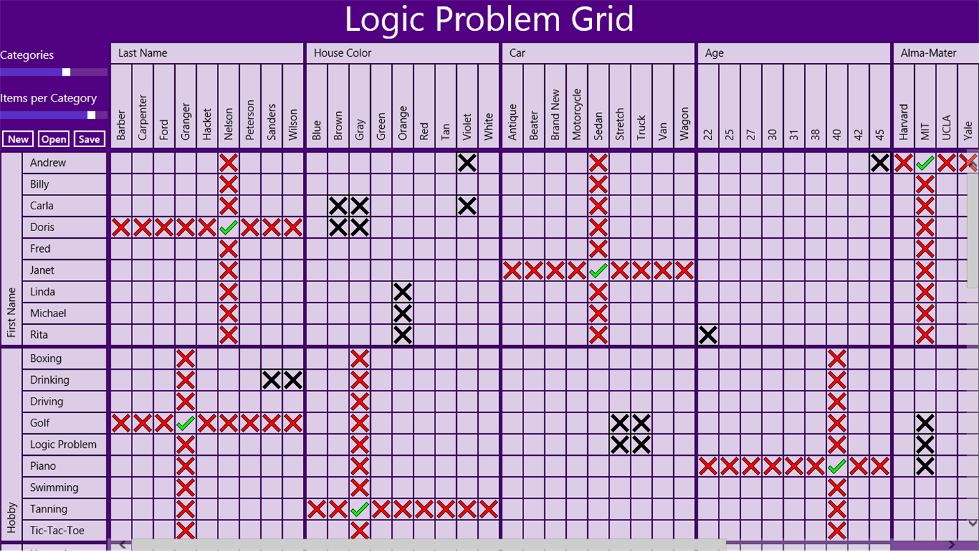 #2. Logic Problem Grid (Windows) 由: Allen's Awesome Apps