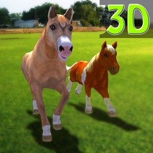 Pony Horses Green Hill Sim 3D
