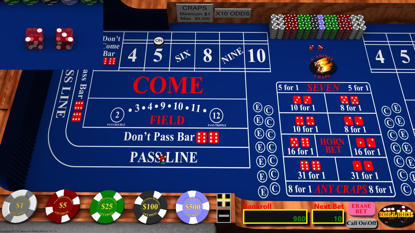 #2. Casino Craps (Windows) By: Perceptive Reality Studios