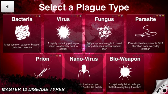 Screenshot: Master 12 disease types
