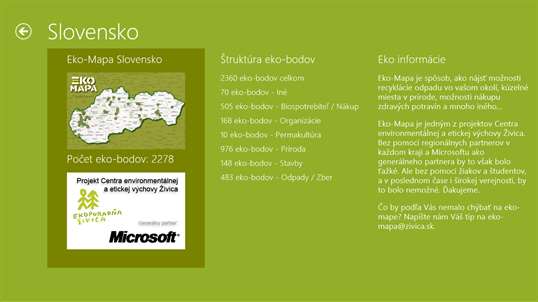 Eko-mapa pre Win 8 screenshot 3