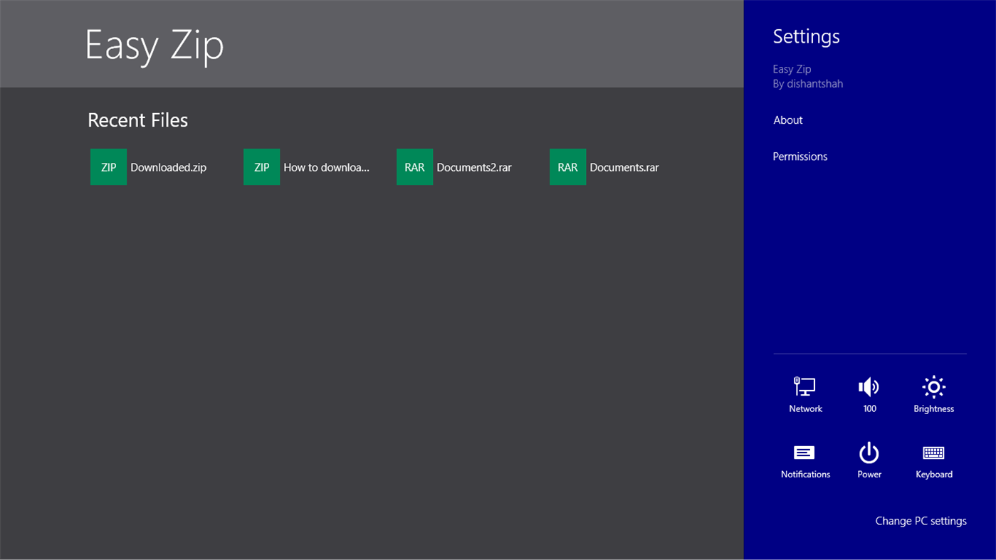 #5. Easy Zip (Windows) 由: dishantshah